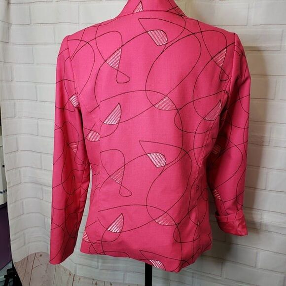Vintage Requirements Pink Notched Collar Blazer womens 12 L large Work Office - Picture 6 of 9